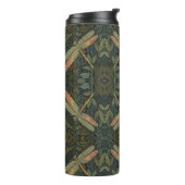 Vintage art nouveau green gold Dragonfly Thermosbeker (Gedraaid links)