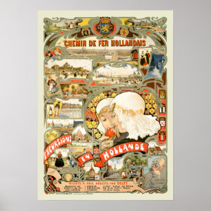 Vintage Art Nouveau Holland Reizen Toerisme Poster