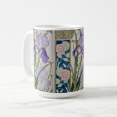 Vintage Art Nouveau Iris botanische cottagecore Koffiemok (Voorkant links)