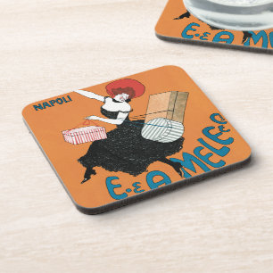 Vintage Art Nouveau Magazzini Italiani door Capiel Bier Onderzetter