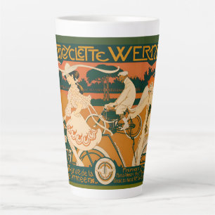 Vintage Art Nouveau-motorraceposter Latte Mok