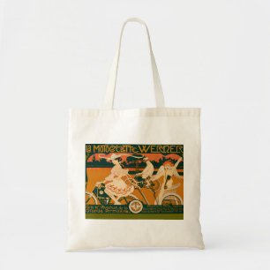 Vintage Art Nouveau-motorraceposter Tote Bag