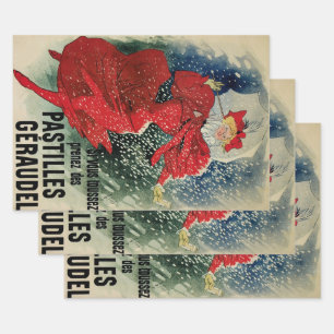 Vintage Art Nouveau Pastilles Geraudel Hoestdrankj Inpakpapier Vel