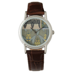 Vintage Art Nouveau Pijlkruid Tuinbloemen Horloge