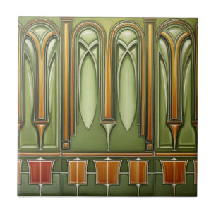 Vintage Art nouveau Reproductie Tegeltje