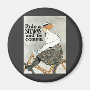 Vintage Art Nouveau, Ride een Sterns Bicycles fiet Magneet