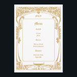 Vintage Art Nouveau Style Wedding Menu<br><div class="desc">Classic vintage hand drawn art nouveau style design. The image of the couple can be easily replaced with your own photo or image. The text can easily be personalized and the colors can be customized with this template.</div>