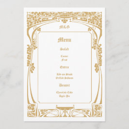 Vintage Art Nouveau Style Wedding Menu