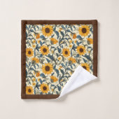 Vintage Art Nouveau Sunflower Pattern Bad Handdoek (Wasdoekje)