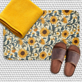 Vintage Art Nouveau Sunflower Pattern Badmat