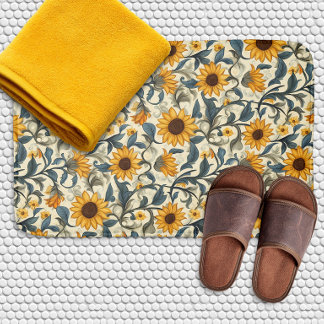 Vintage Art Nouveau Sunflower Pattern Badmat