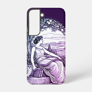 Vintage Art Nouveau vrouw lezend onder een boom Samsung Galaxy Hoesje