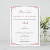 Vintage - Art Nouveau Wedding Invitation Kaart (Staand voorkant)