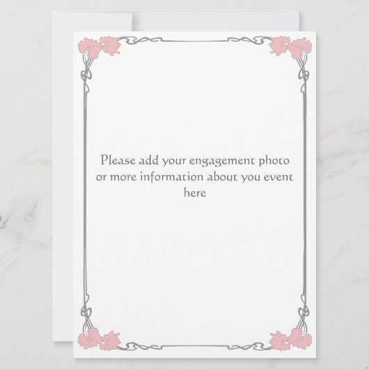 Vintage - Art Nouveau Wedding Invitation Kaart (Achterkant)