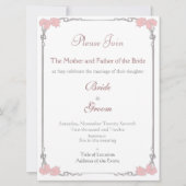 Vintage - Art Nouveau Wedding Invitation Kaart (Voorkant)