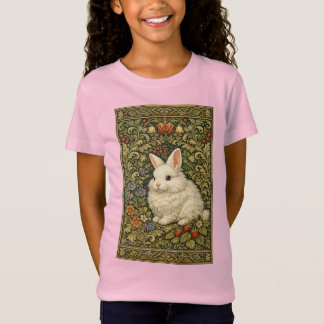 Vintage art nouveau white rabbit  t-shirt