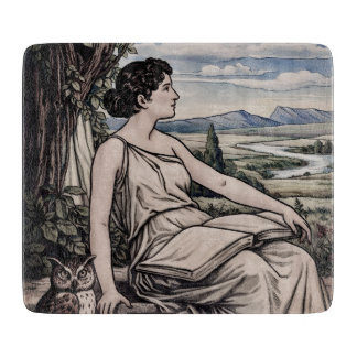 Vintage Art Nouveau Woman Reading Under Tree Snijplank