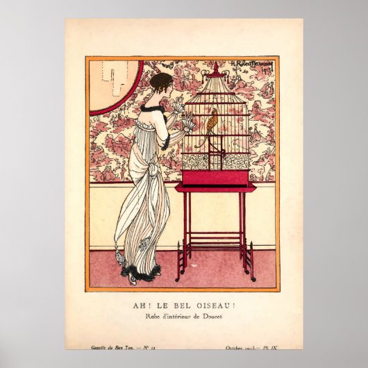 Vintage Art Noveau Mode Bord Poster (Voorkant)