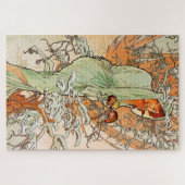 Vintage Art Poster Winter by Alphonse Mucha Legpuzzel (Horizontaal)