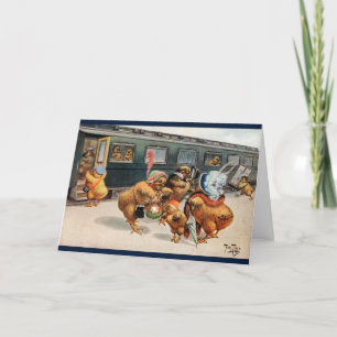 Vintage Arthur Thiele Easter Card - Kuikens & Feestdagen Kaart