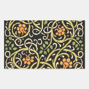 Vintage Arts and Crafts bloempatroon Roycroft Rechthoekige Sticker