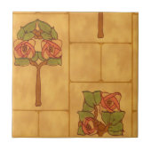 Vintage Arts & Crafts Floral Bouquets Pattern Tegeltje (Voorkant)