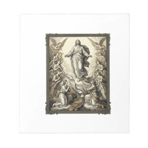 Vintage-ascensie-engel-gravure vector kunst_1 notitieblok