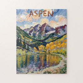 Vintage Aspen Colorado Maroon Bells Landschap Legpuzzel