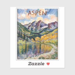 Vintage Aspen Colorado Maroon Bells Landschap Sticker