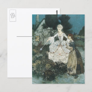 Vintage Assepoester Feeënmoeder door Edmund Dulac Briefkaart
