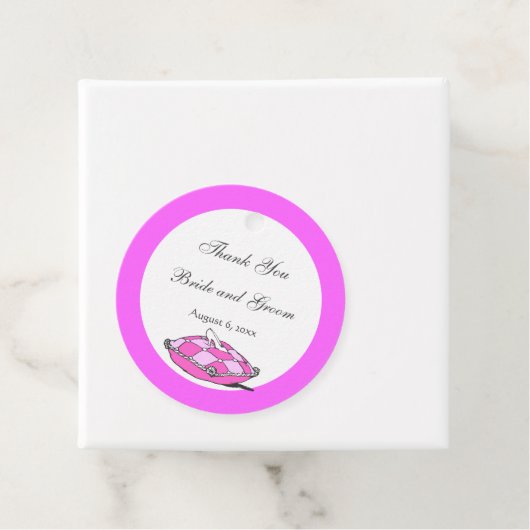 Vintage Assepoester Slipper op roze Label (In situ)