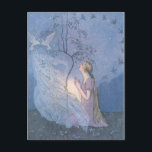 Vintage - Assepoester's Wish, Briefkaart<br><div class="desc">Een illustratie van het kinderboek van Elenore Abbot uit de editie van 1920 "Cinderella". In deze afbeelding knieën Assepoester op de grond, haar gezicht kantelde naar een kleine boom, haar ogen dicht en haar handen botsten in gebed. Doven vliegen boven en er verschijnt een ghofel beeld. De tekst uit het...</div>
