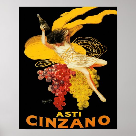 Vintage Asti Cinzano door Cappiello Poster (Voorkant)
