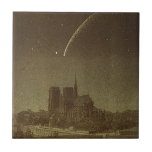 Vintage Astronomie, Donati komeet boven Parijs in Tegeltje