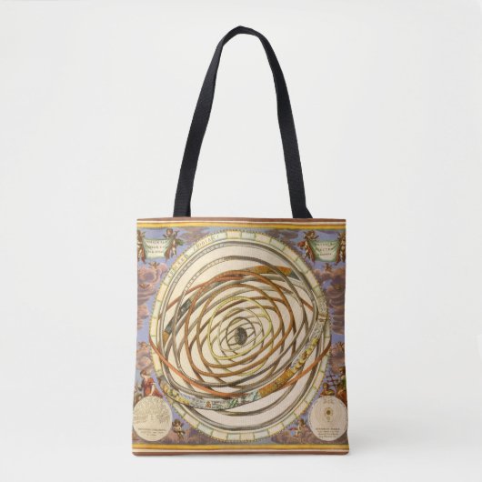 Vintage Astronomie Omloop Planeten, Andreas Cellar Tote Bag (Voorkant)