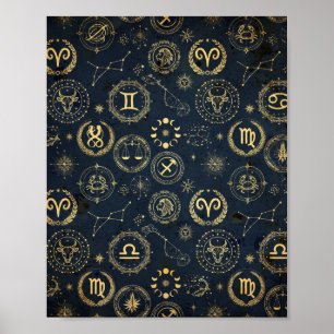 Vintage Astronomie Sterrenkaart Kunst Poster
