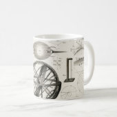 Vintage Astronomie Wereldbol Koffiemok (Voorkant rechts)