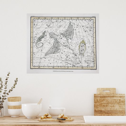 Vintage Astronomy Constellations Celestial Map  Poster (Keuken)