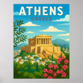 Vintage Athene Griekenland Parthenon Poster – Retr (Voorkant)