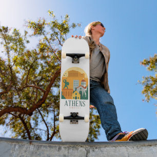 Vintage Athene Griekenland Parthenon Reis Skateboa Persoonlijk Skateboard
