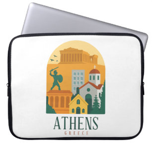 Vintage Athene Griekenland Reis Laptop Hoes – Retr