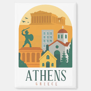 Vintage Athene Griekenland Reizen – Parthenon Magneet
