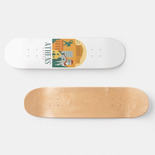 Vintage Athens Greece Parthenon Travel Skateboard  (Horizontaal)