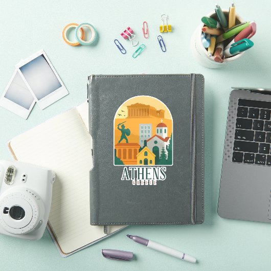 Vintage Athens Greece Travel – Parthenon City Sticker (iPad Cover)