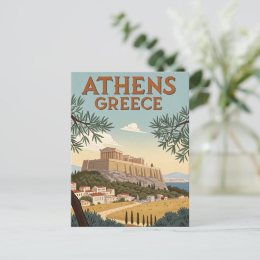 Vintage Athens Travel Briefkaart (Staand voorkant)