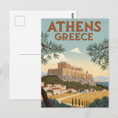 Vintage Athens Travel Briefkaart (Voorkant / Achterkant)