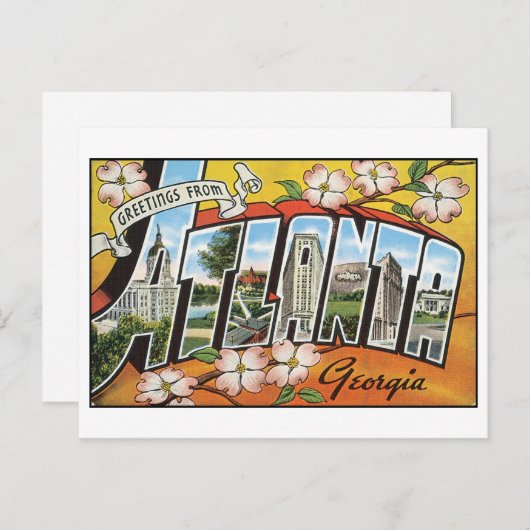 Vintage Atlanta Briefkaart (Voorkant / Achterkant)