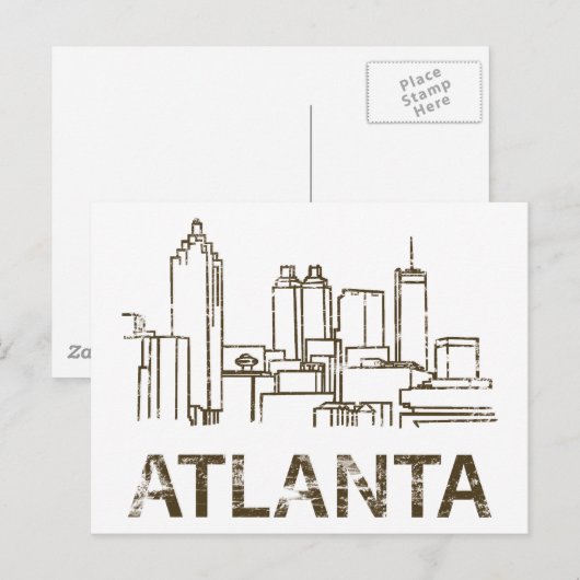 Vintage Atlanta Briefkaart (Voorkant / Achterkant)