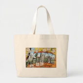 Vintage Atlanta Briefkaart Grote Tote Bag (Voorkant)