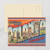 Vintage Atlanta Groeten Briefkaart (Voorkant / Achterkant)